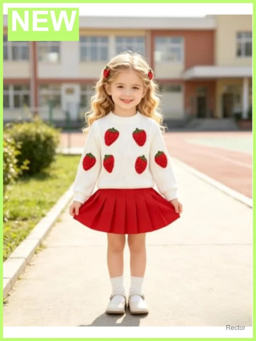 Toddler Girls 2-Piece Outfit Sweatshirt & Pleated Skirt Set